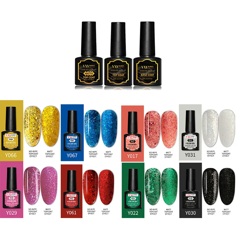 

YXY Sunny Color Manicure Gel Polish Set Electric Nail Drill For Nail Gel Polish Top Coat Base Cot Nail Kit Professional Set