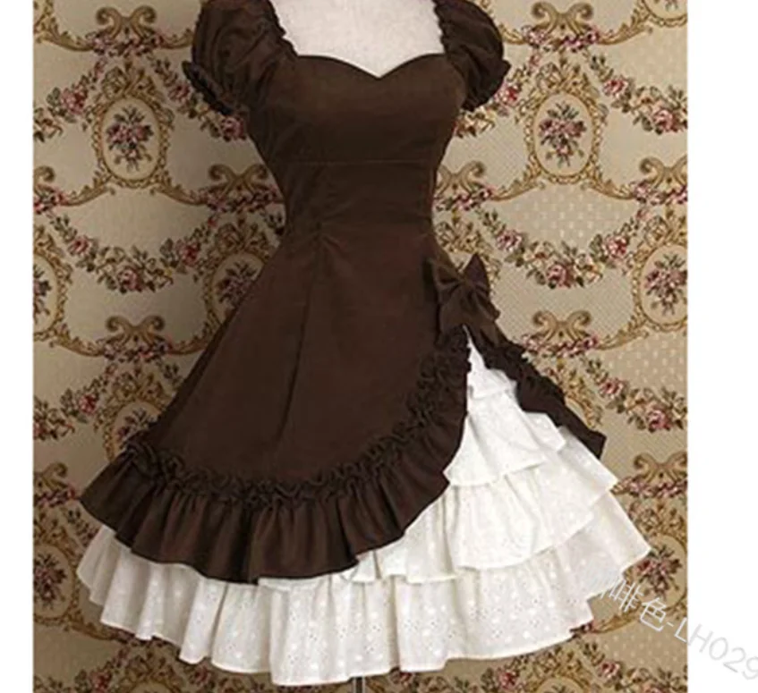 Платье для косплея; Vestidos; kawaii; готическое платье для девочек в японском стиле колледжа с бантом; платье принцессы лоли В Стиле Лолита; jsk; милое платье с оборками - Цвет: Шампанское