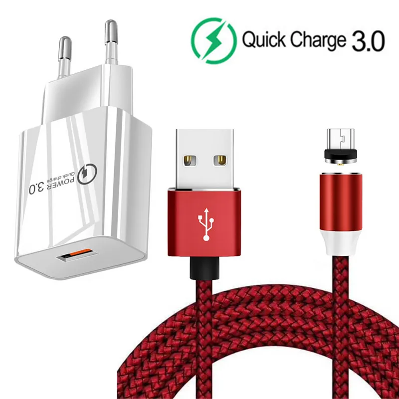 Магнитный зарядный кабель Micro usb QC 3 0 быстрое зарядное устройство USB для телефонов