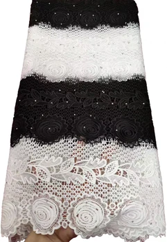

2019 New Design African milk silk Cord Lace Guipure Lace Fabrics High Quality Latest BLACK Fashion African HTB63. Lace Fabric