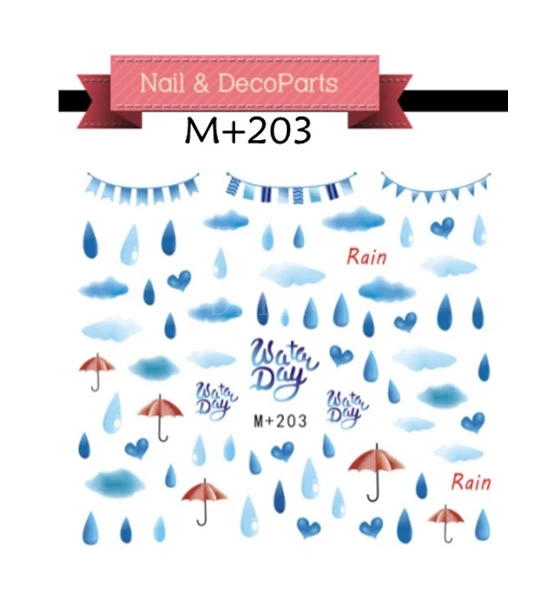 

Nail Sticker Water Decals Art Stickers Tattoo Slider Umbrella Rain Designs Decorations Manicure Transfer Foil Wraps Polish