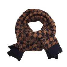 Корейские вязаные клетчатые Лоскутные мягкие теплые осенне-зимние плотные детские шали для мальчиков и девочек, шерстяные вязаные шарфы A69C