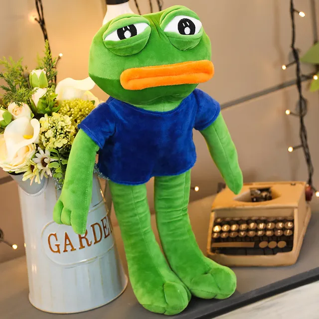 Kawaii 50-90cm Cute Magic Expression Pepe The Frog Toys Stuffed Animal Dolls Sad Frog Plush 4chan Meme  for Kids Lovely Gift