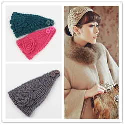 24 Colors Camellia Flower Headband Europe And America Popular Hair Accessories For Women Simple And Generous Handmade Wool Head