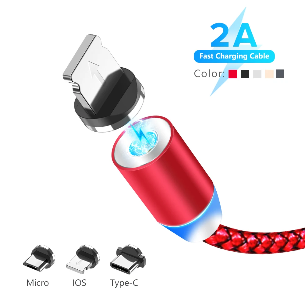 

6.6ft 2m Upgraded Magnetic High Speed Micro USB Type C Fast Charging Nylon Braided Cable For iPhone Samsung Huawei Xiaomi LG