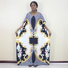 Африканские печатные размера плюс повседневные платья для женщин элегантные o-образным вырезом Модные осенние платья для мам