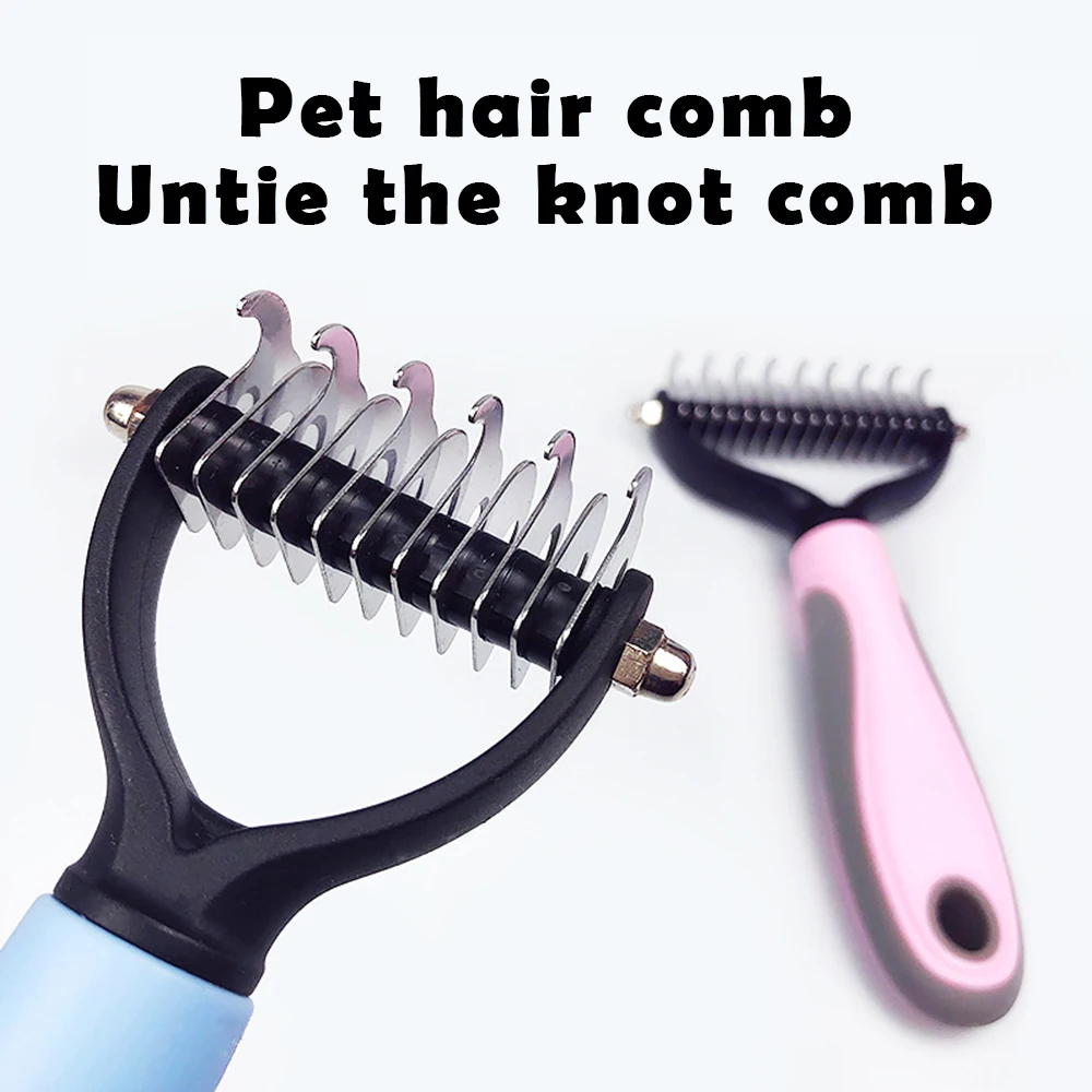 Hair Removal Comb For Dogs Puppy Cat Detangler Fur Trimming Dematting