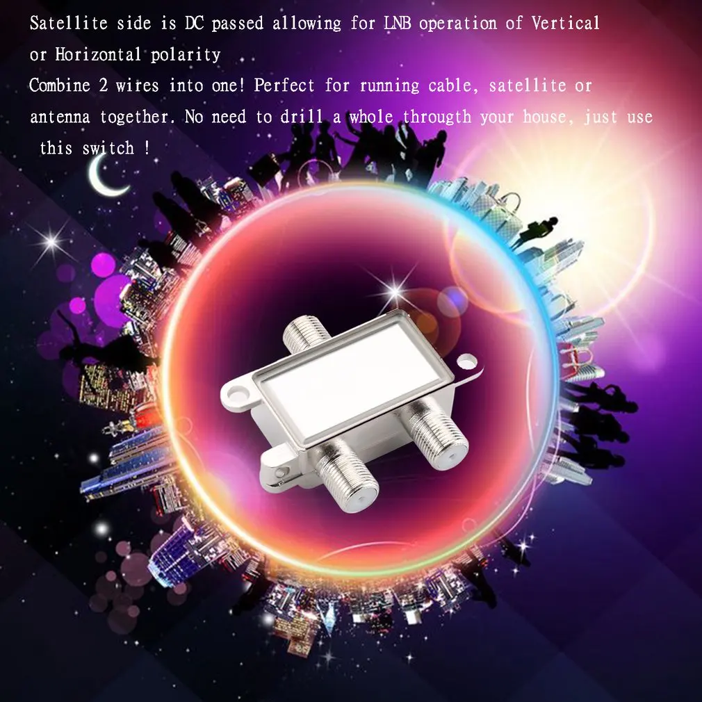 2 Way Cable Splitter Satellite Multiswich CATV Signal Mixer Digital Satellite Combiners Diplexers VHF UHF