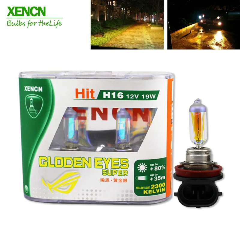 XENCN H16 12 в 19 Вт 2300 К золотой глаз Супер Желтый автомобильный светильник s лампы