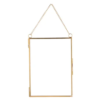 

Hanging Glass Photo Prame Specimen Clip Decorative Picture Frame Specimen Holder Hanging Photo Frames Wall Decoration (Copper Co