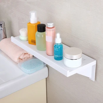 

Bathroom Shelf Suction Cup Rack Wall Storage Organizer Kitchen Display Shelves Punch Free Save Space E2S