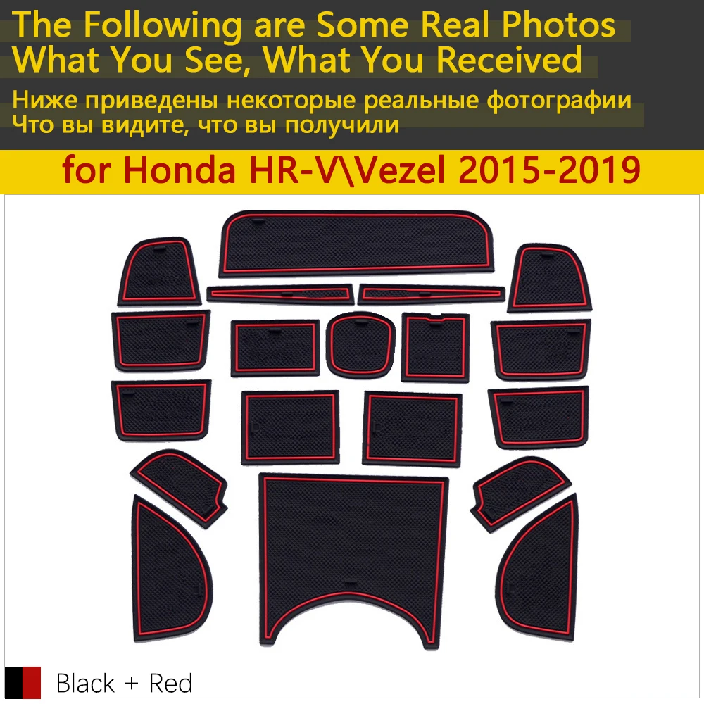 Противоскользящий резиновый коврик для чашки дверной с желобом Honda HR V Vezel HRV H RV 2015