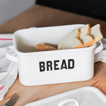 

Japanese style thickened porcelain enamel large toast food bread storage box braised freshness preserved bowl snack box