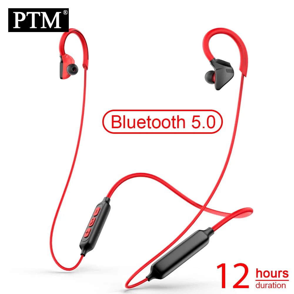 

PTM Sport Bluetooth Earphone Wireless Headphone High Quality Sound Wireless Running Headset With Mic Bluetooth Earbuds For Phone
