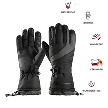 Новые зимние теплые перчатки для горного сноуборда, лыжные перчатки, водонепроницаемые перчатки для снегохода, перчатки с подогревом с сенсорным экраном для мужчин и женщин