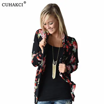 

CUHAKCI Plus Size 3XL Irregular Women Floral Cardigans Autumn 2020 Fashion Print Long Sleeve Casual Cardigan Female Sweater