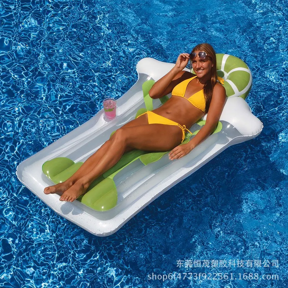 

Factory Profession Customizable Water Inflatable Single Person Cup Hole Floating Row Inflatable Cartoon Lemon Beverage Adult Buo
