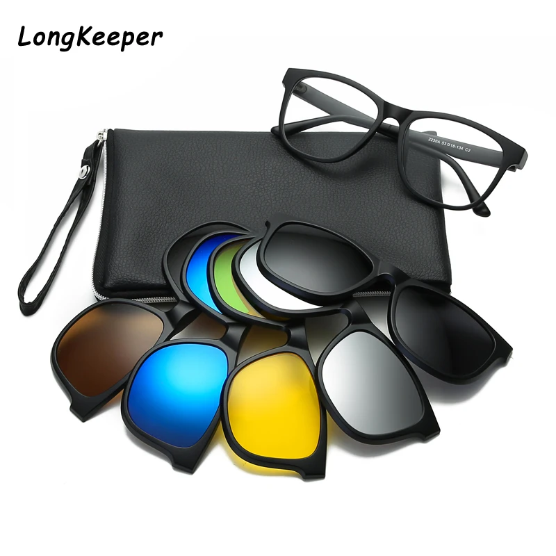Поляризованные солнцезащитные очки Longkeeper Винтажные Солнцезащитные с клипсой в
