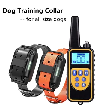 

800m Electric Dog Training Collar Waterproof Rechargeable Remote Control Pet with LCD Display for All Size Shock Vibration Sound