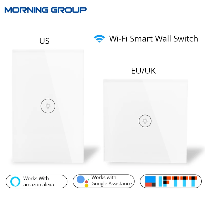 Смарт переключатель с поддержкой Wi Fi 2/3 каналов приложением|touch switch glass|touch controlsmart