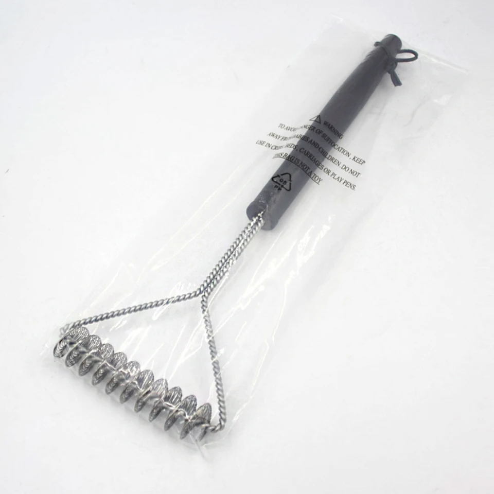 BBQ Grill Spring Brush 12Inch Single Head Stainless Steel Grill Cleaning Brush Barbecue Tool
