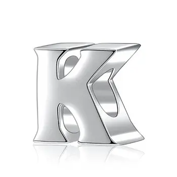 

Ice River Real 925 Sterling Silver Charm Bead Word K Design for Bracelets & Necklaces DIY Fashion Jewelry Making