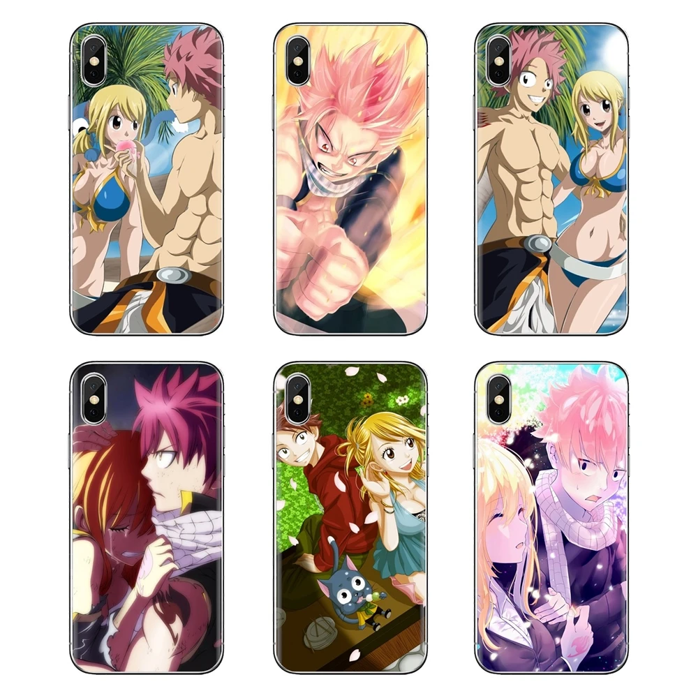 

For Xiaomi Redmi 4A S2 Note 3 3S 4 4X 5 Plus 6 7 6A Pro Pocophone F1 Soft Transparent Shell Covers Fairy Tail Natsu And Lucy