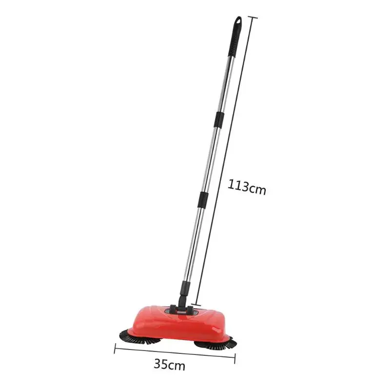 Stainless Steel Sweeping Machine Push Type Hand Push Magic Broom Dustpan Handle Household Cleaning Package Hand Push Sweeper Mop