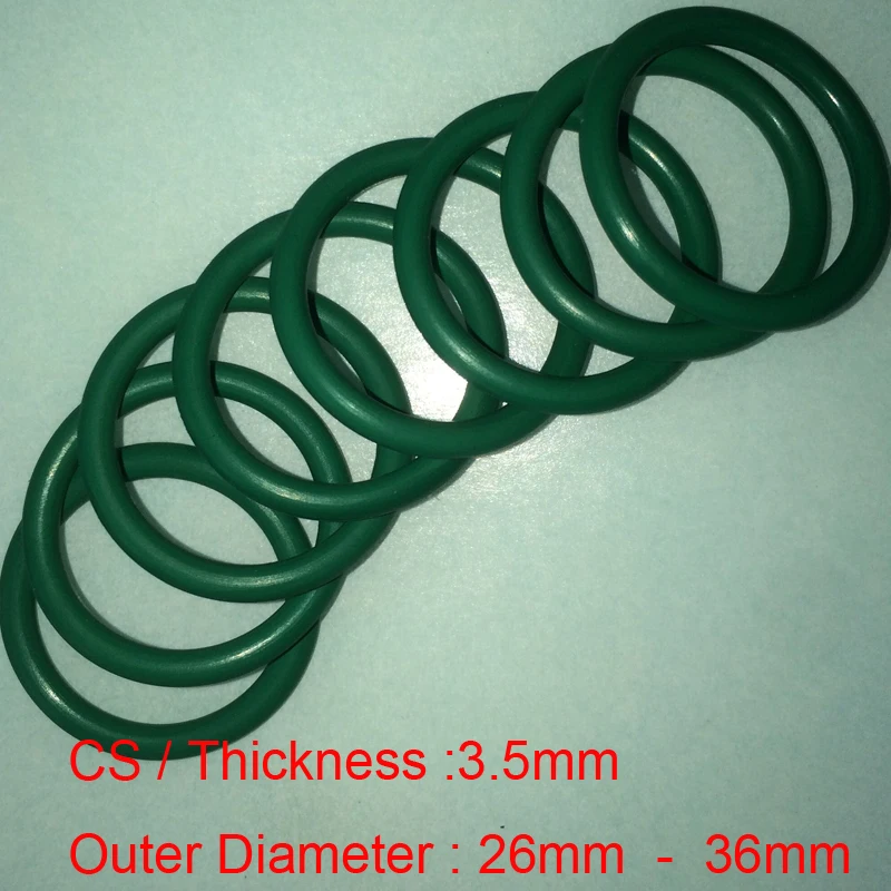 

100PCS Rubber O Ring CS3.5mm x OD 26/27/28/29/30/31/32/33/34/35/36mm Fluorine Rubber Gasket Seal FKM O Ring