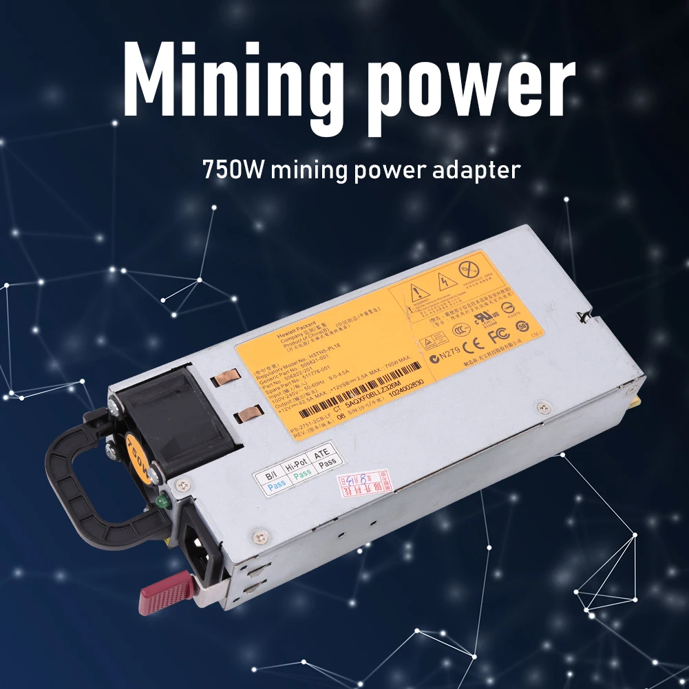 750W Server Power Supply Mining PSU 12V 62.5A with Breakout Board
