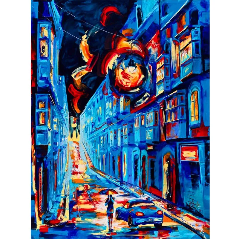 

Night Street Paintings By Numbers Frameworks Coloring By Numbers Pictures Home Decor Canvas Painting By Numbers Decorations