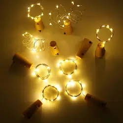 5Pcs 1M 2M Wine Bottle LED Cork String Light Colorful Battery Included Copper Wire Fairy Lights for Party Christmas Bar Decor