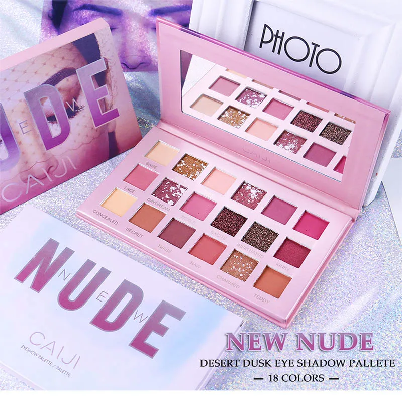 Beauty New Nude Eyeshadow Pallete металлические блестящие тени для век легко надеваются палитра для макияжа глаз 18 цветов палитра для макияжа yeux