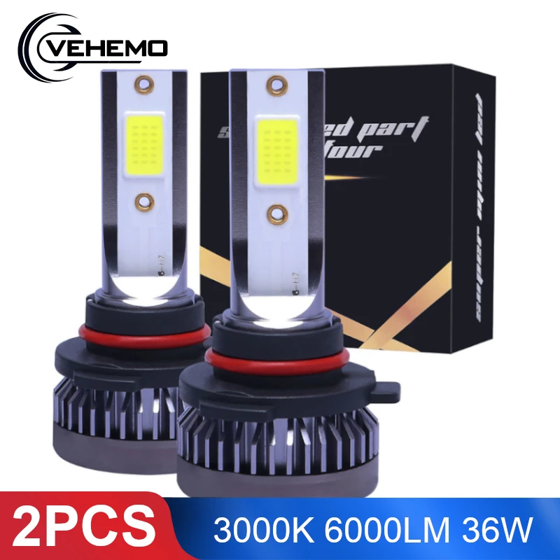 Светодиодный фонарь H1 2 шт. H4 H7 H11 HB4 9006 H8 H9 H10 9005 светодиодный желтый свет 3000K 6000LM 36