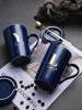 Creative Ceramic Mug with Cover Spoon Couple Drinking Cup Personality Trend Milk Coffee Cup Tea Cup Unisex Household ► Photo 3/6