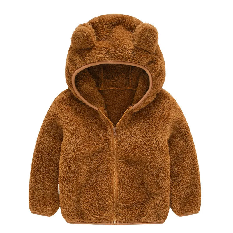 Пальто для маленьких детей; коллекция года; сезон весна-осень; шерстяная куртка с капюшоном для детей; теплая верхняя одежда; зимняя одежда для мальчиков; детская куртка; пальто для девочек - Цвет: brown  Hooded