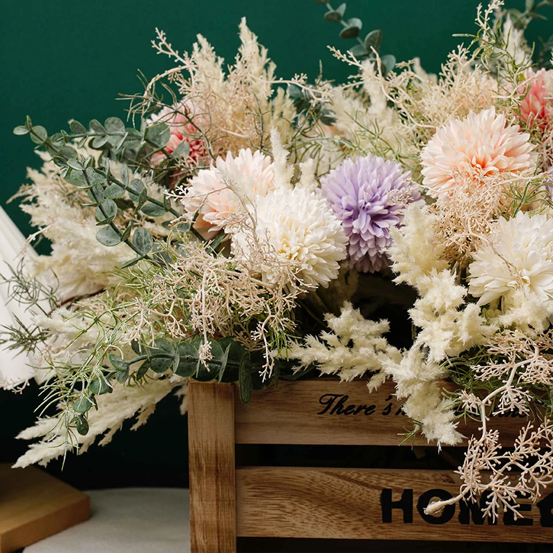 Fleurs de Pissenlit Artificielles pour Centre de Table, Fausse Herbe de  Pampas, Décoration Maison et Salon, Arrangement de Mariage, Bouquet de  Mariée