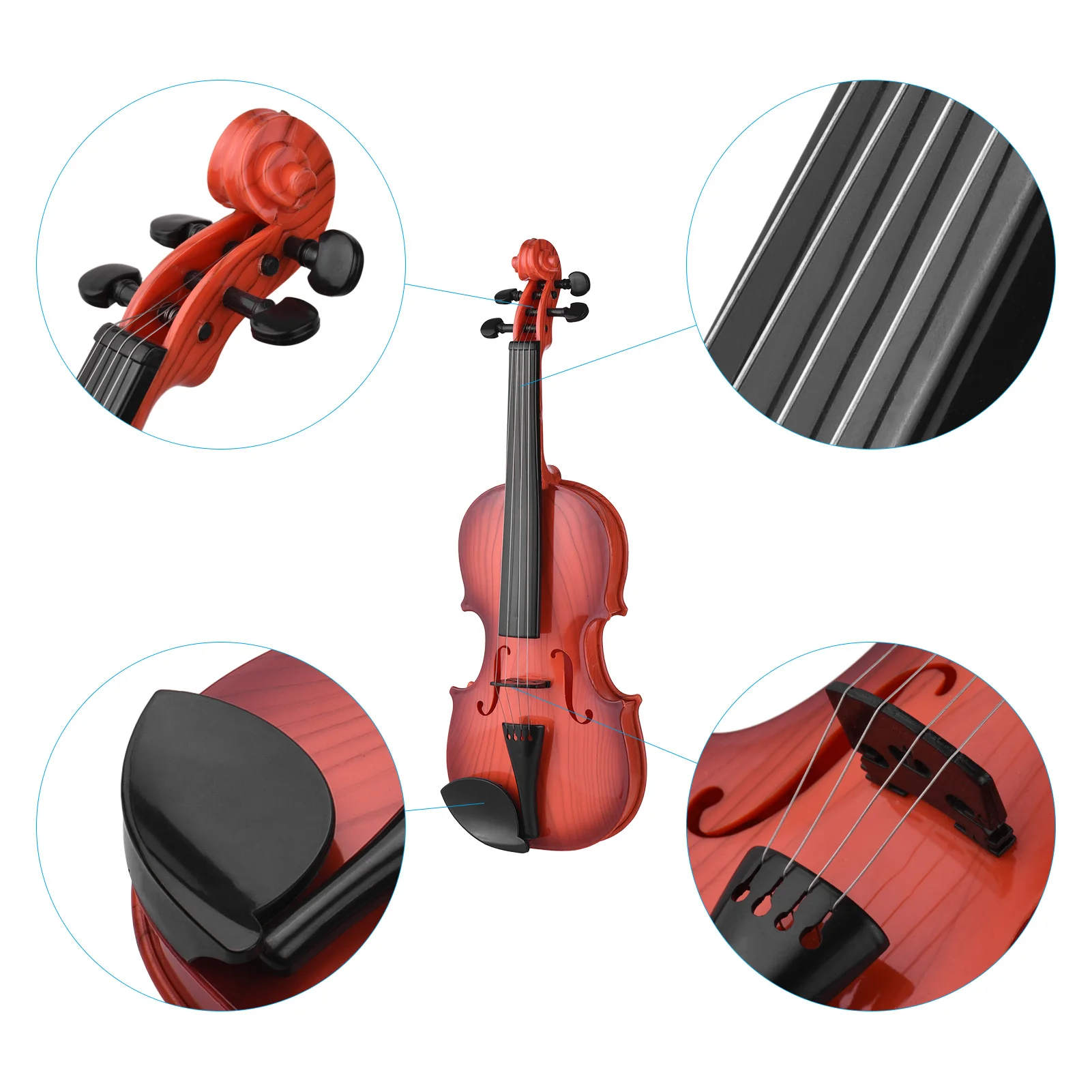 Kids Toy Violin Mini Electric Violin with 4 Adjustable Strings Bow Children Musical Intrument Toy