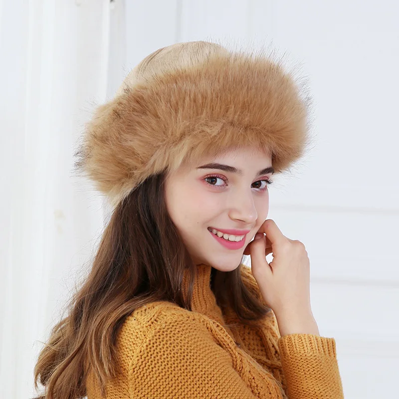 Chapeau russe épais et chaud pour femmes