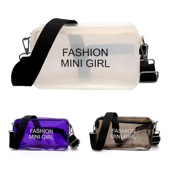 

Women Small Bag Jelly Transparent Square Shoulder Bag Female Mini Crossbody Bag Black