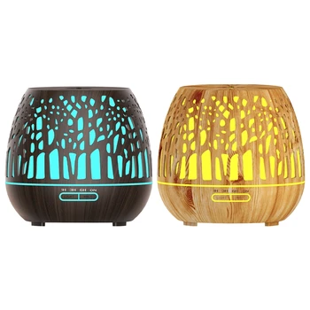 

400ML Wood Grain Smart Diffuser Home Air Humidifier Essential Oil Aromatherapy Diffuser Air Purifier Eu Plug
