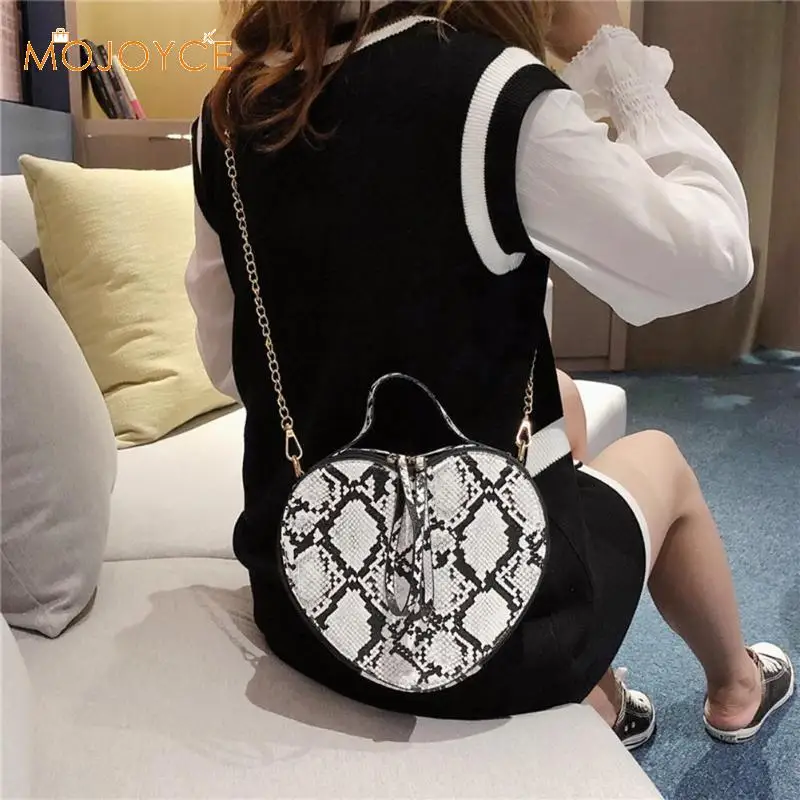 

Women Handbags Retro Serpentine Chain Heart Shaped Bag Printed Small PU Snake Leather Small Messenger Bag Totes Dropshipping