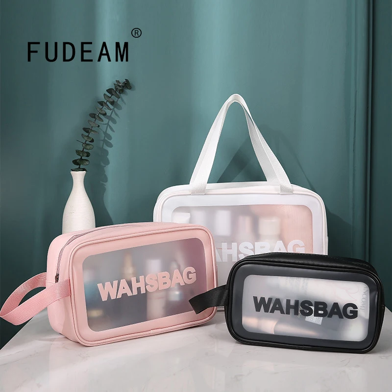 Storage-Bag Organize Toiletry Travel Transparent FUDEAM Female Waterproof Portable Women