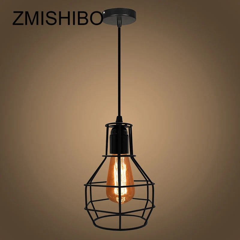ZMISHIBO нерегулярные железные клетки дизайн подвесные светильники Регулируемая длина подвесной светильник E27 Droplights домашний подвесной светильник