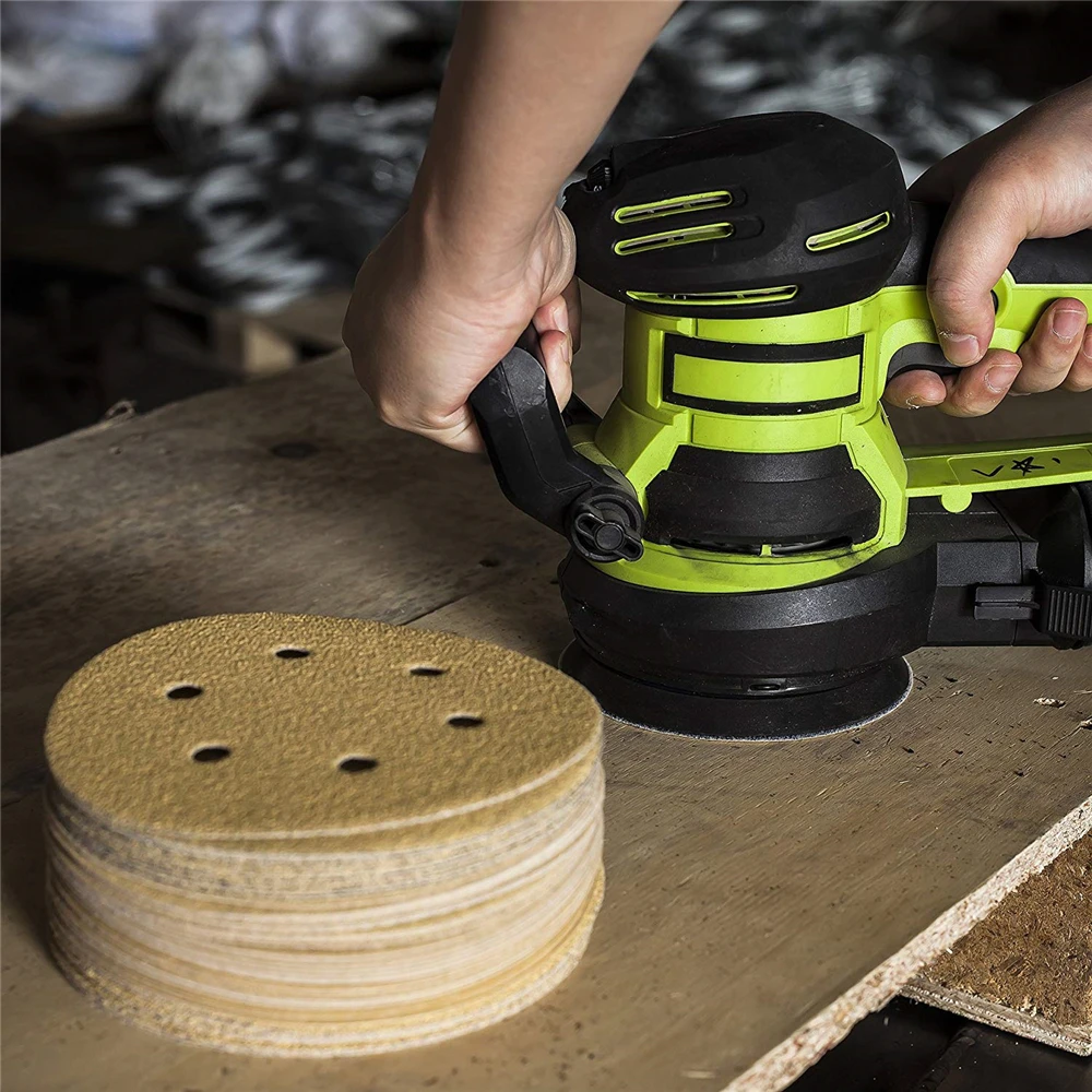 POLIWELL 10PCS 5 Inch 8 Hole Sandpaper 125mm 60~1000 Grit Yellow Sanding Paper Sanding Discs for Hook and Loop Festool Sander POLIWELL 10PCS 5 Inch 8 Hole Sandpaper 125mm 60~1000 Grit Yellow Sanding Paper Sanding Discs for Hook and Loop Festool Sander