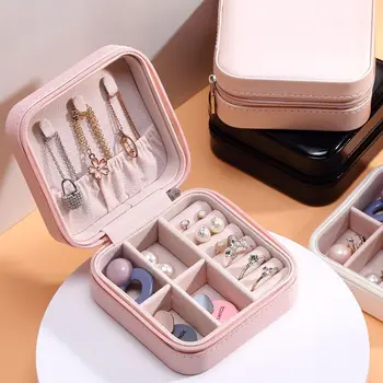 

2020 Universal Jewelry Organizer Display Travel Jewelry Case Boxes Portable Jewelry Box Zipper Leather Storage Zipper Jewelers