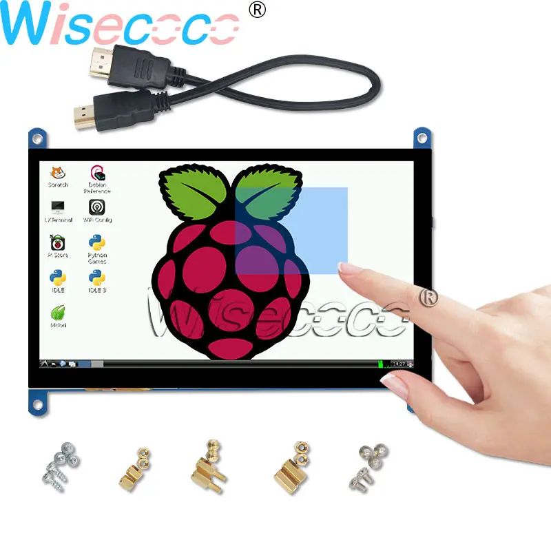 7-дюймовый ЖК-экран Raspberry Pi 4B 3B + 3 IPS 1024*600 модуль USB емкостная сенсорная панель аудио