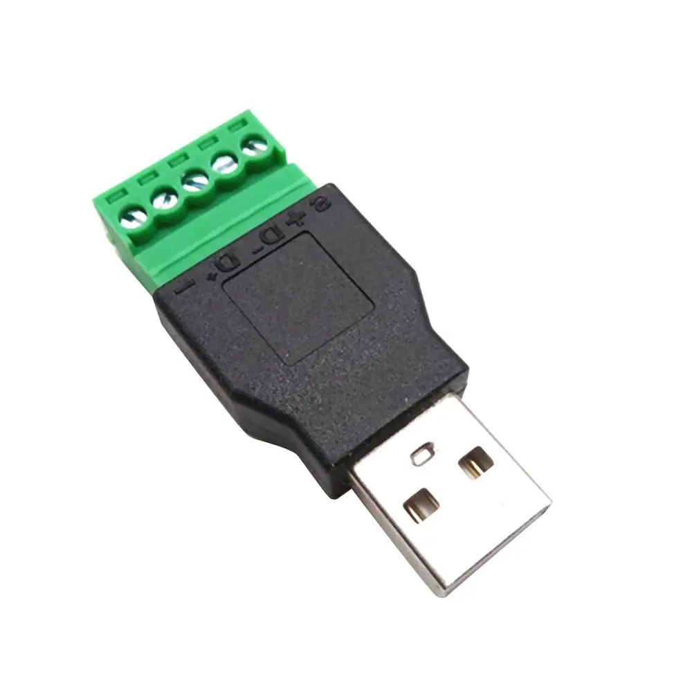 

USB Type A Male/Female Jack to 5P Screw Terminal w/ Shield Extension Terminal Plug Adapter Connector Converter