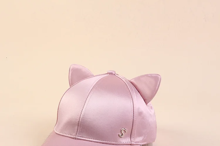 Snapback Головные уборы для мужчин и женщин новые женские кошачьи уши шелковые атласы бейсбольная кепка для отдыха регулируемая хип хоп шляпа солнцезащитная Кепка