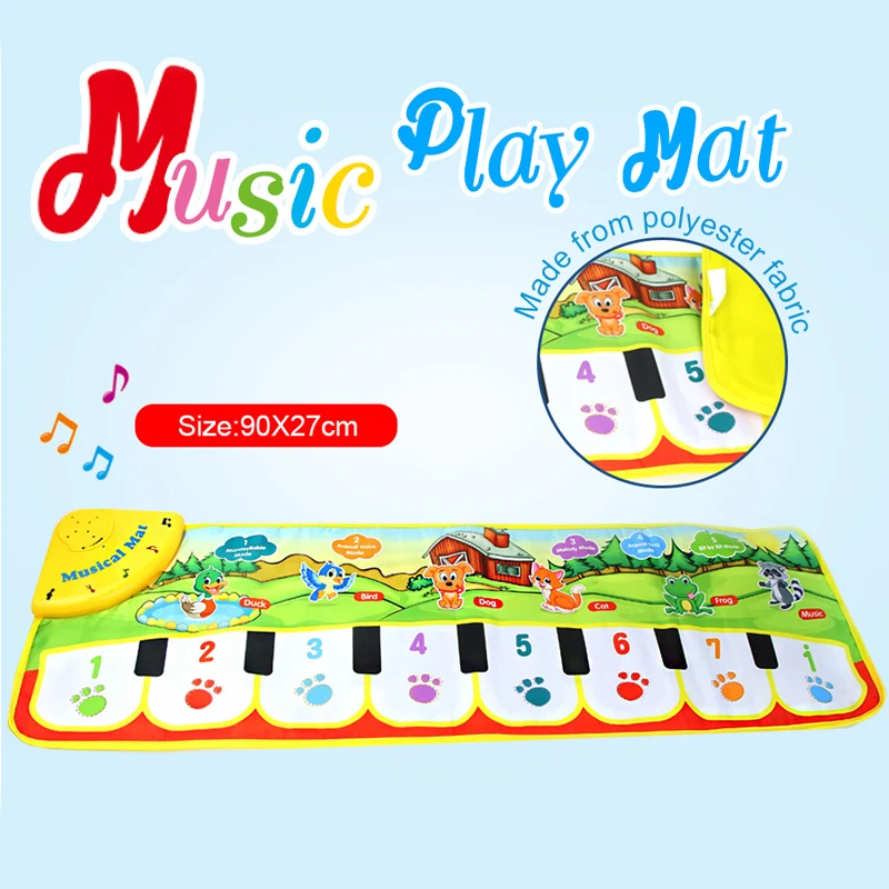 4 Styles Big Size Baby Musical Play Mat With Animal Voice Adjustable Piano Keyboard Toy Instrument Infantil Early Education Gift | Игрушки и